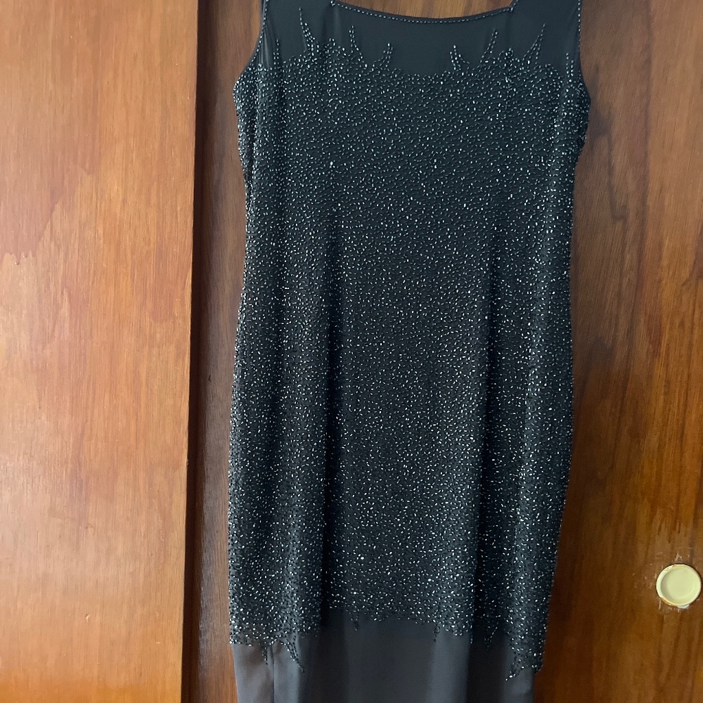 Stunning brown beaded cocktail dress.